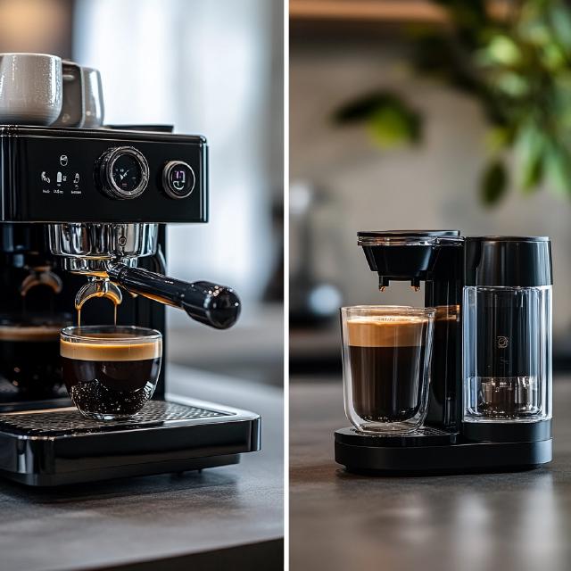 Comparing a single serve coffee maker against an espresso machine